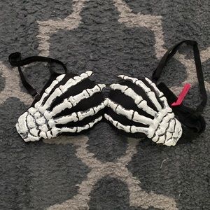 Skeleton Hands Push Up Bra
